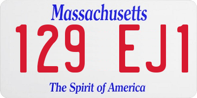 MA license plate 129EJ1