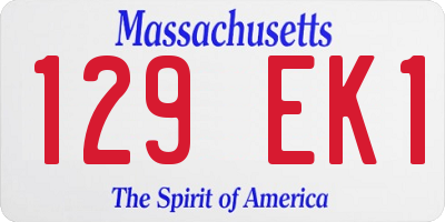 MA license plate 129EK1