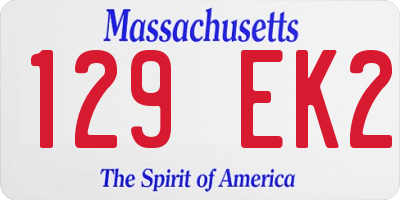 MA license plate 129EK2
