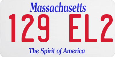MA license plate 129EL2