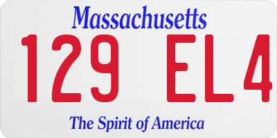MA license plate 129EL4
