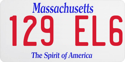 MA license plate 129EL6