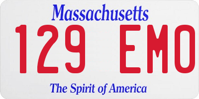 MA license plate 129EM0