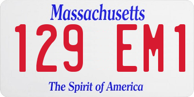 MA license plate 129EM1
