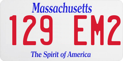 MA license plate 129EM2