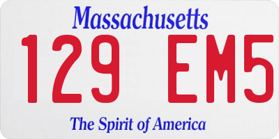 MA license plate 129EM5