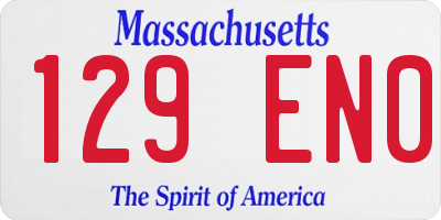 MA license plate 129EN0