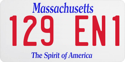 MA license plate 129EN1