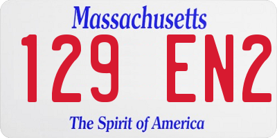 MA license plate 129EN2