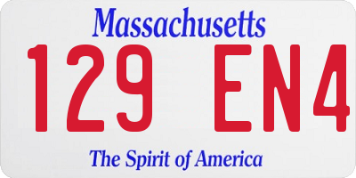 MA license plate 129EN4