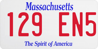 MA license plate 129EN5