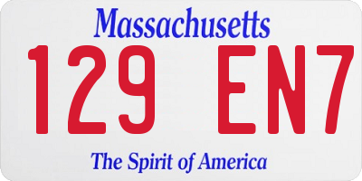 MA license plate 129EN7