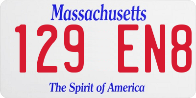 MA license plate 129EN8