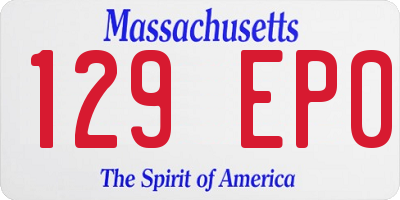 MA license plate 129EP0
