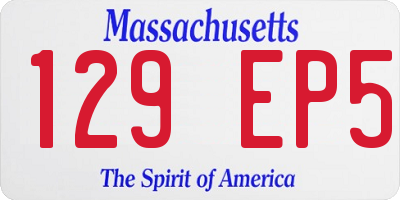 MA license plate 129EP5