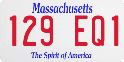 MA license plate 129EQ1