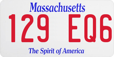 MA license plate 129EQ6