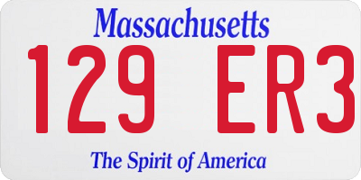 MA license plate 129ER3