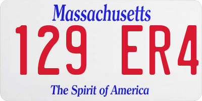 MA license plate 129ER4
