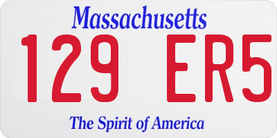 MA license plate 129ER5
