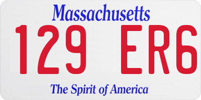 MA license plate 129ER6