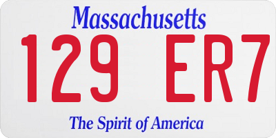 MA license plate 129ER7