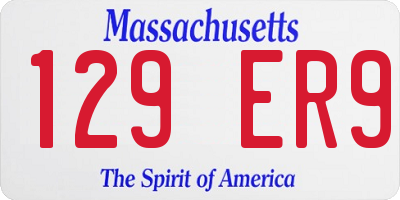 MA license plate 129ER9