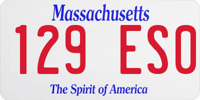 MA license plate 129ES0