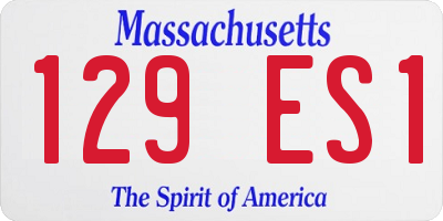 MA license plate 129ES1