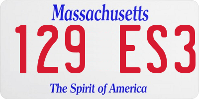 MA license plate 129ES3