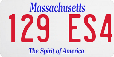 MA license plate 129ES4