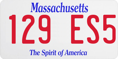 MA license plate 129ES5
