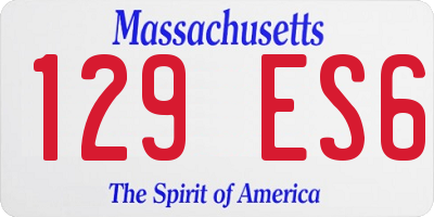MA license plate 129ES6