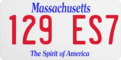 MA license plate 129ES7