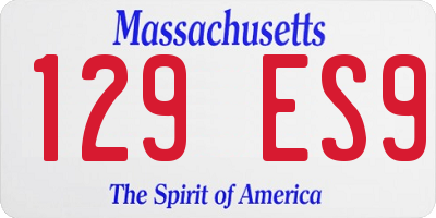 MA license plate 129ES9