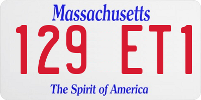 MA license plate 129ET1
