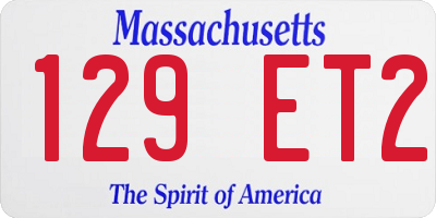 MA license plate 129ET2