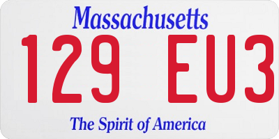 MA license plate 129EU3