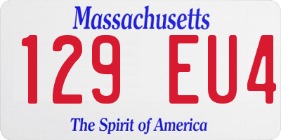 MA license plate 129EU4