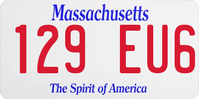 MA license plate 129EU6