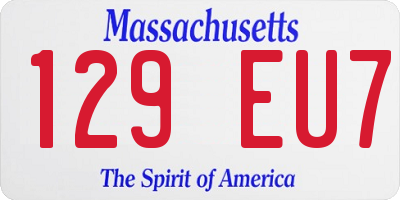 MA license plate 129EU7