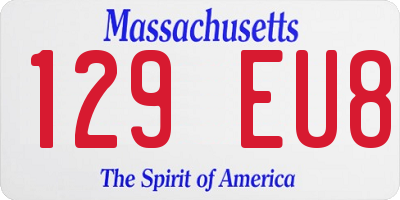 MA license plate 129EU8