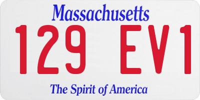 MA license plate 129EV1