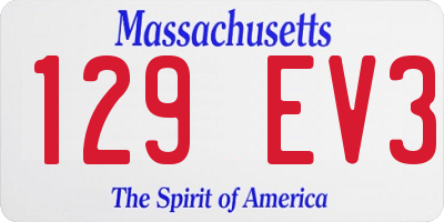 MA license plate 129EV3