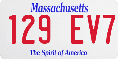 MA license plate 129EV7