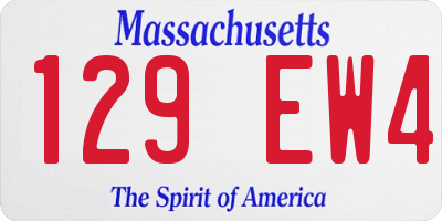 MA license plate 129EW4