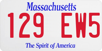 MA license plate 129EW5