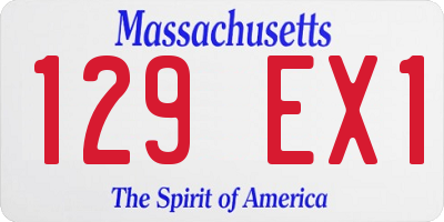 MA license plate 129EX1