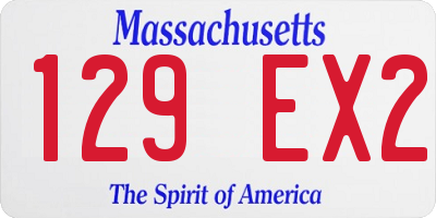 MA license plate 129EX2