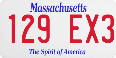 MA license plate 129EX3